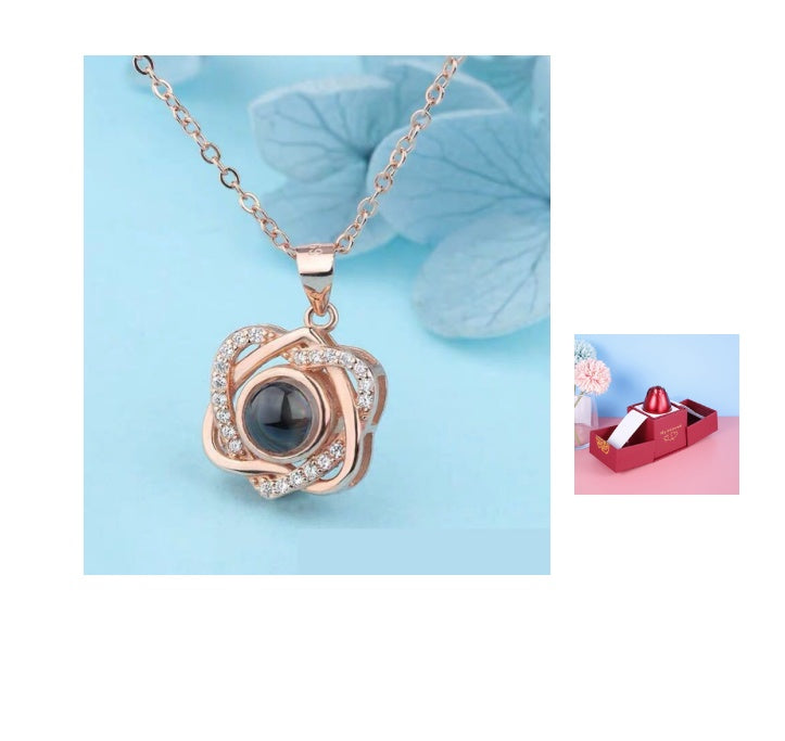 Metal Rose Jewelry Gift Box Necklace for Elegant Gifting