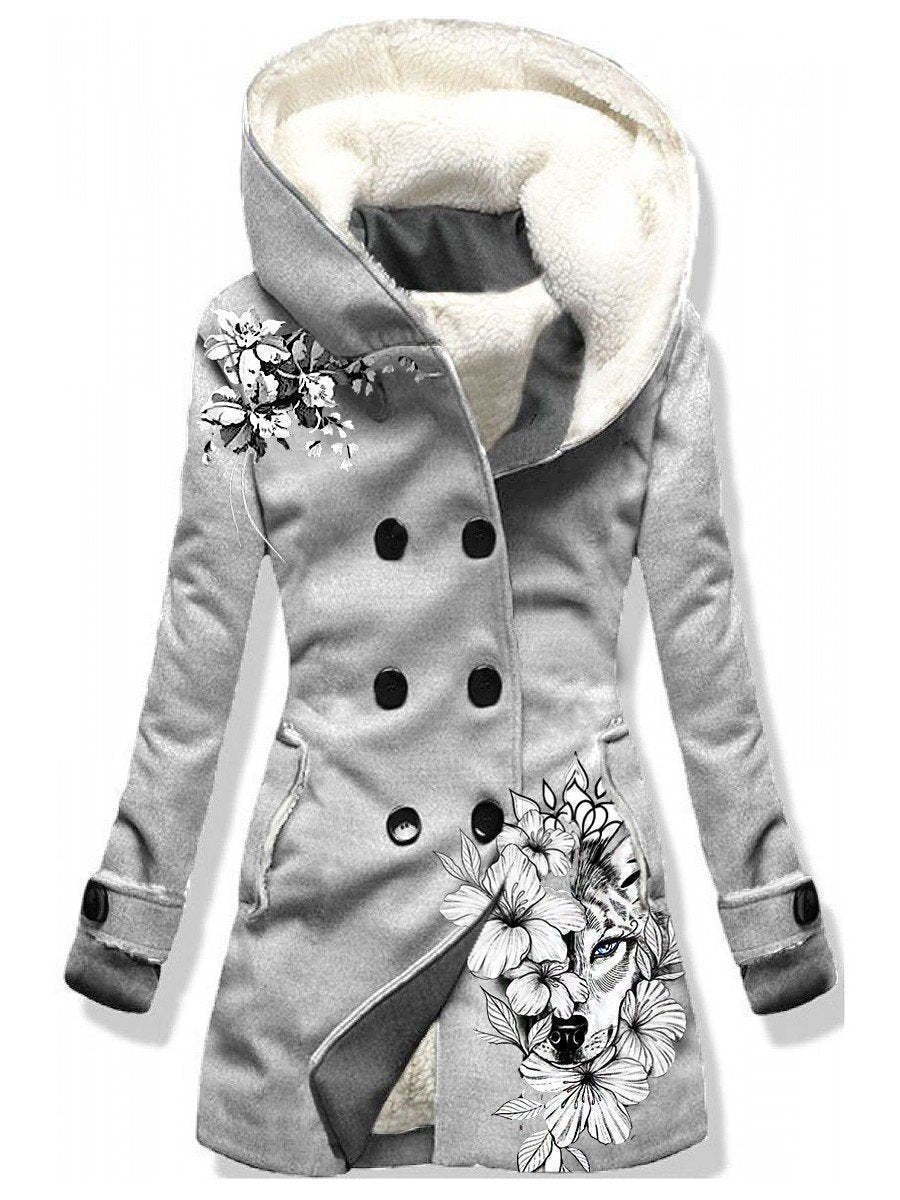 Woman Printed Hooded Jacket