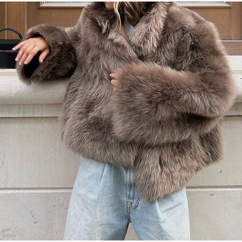 Plush Fur Coat Fashion Casual And Comfortable Eye-catching Warm