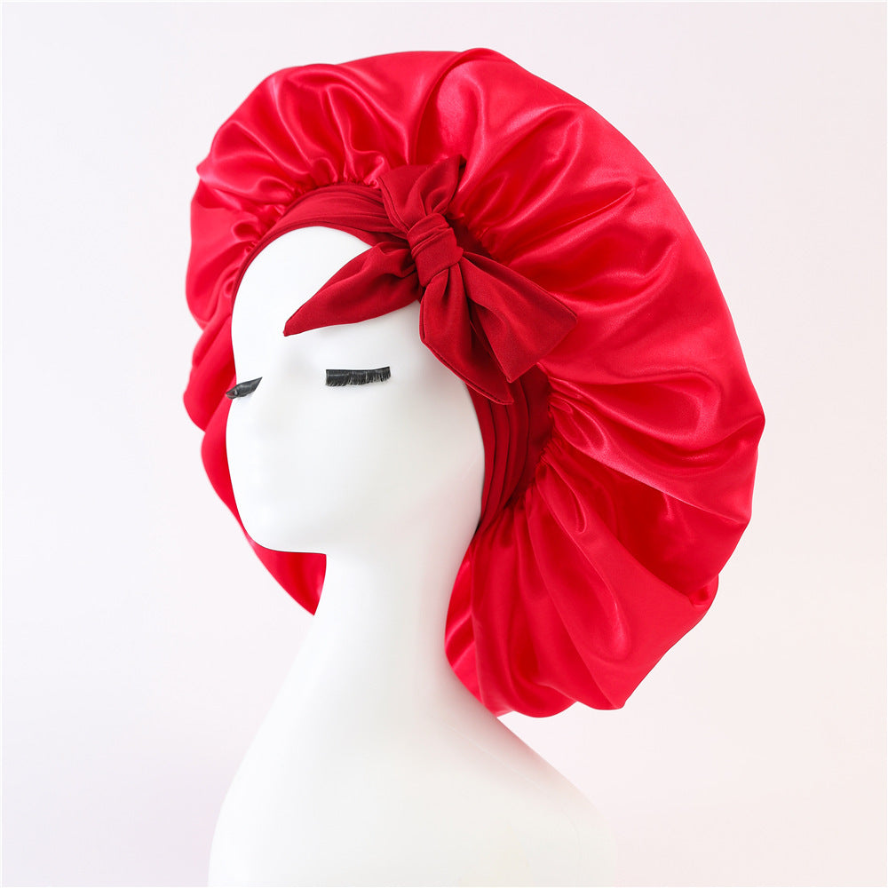 New Silk Bonnet For Sleeping Women Satin Bonnet Hair Bonnet Night Sleep Cap Scarf Wrap For Curly Hair With Tie Band For Curly Hair