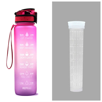 1L Motivational Water Bottle with Time Marker for Hydration Success - Mallora Shop