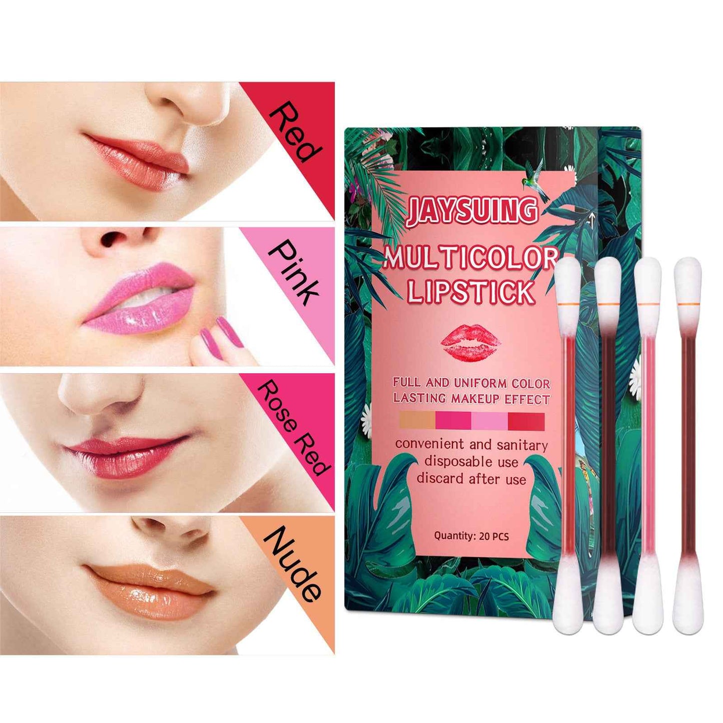 Cotton Swab Lipstick Durable Matte Portable Non Fading Lip Glaze Lipstick