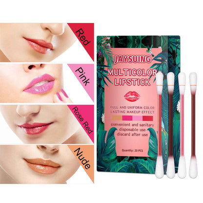 Cotton Swab Lipstick Durable Matte Portable Non Fading Lip Glaze Lipstick