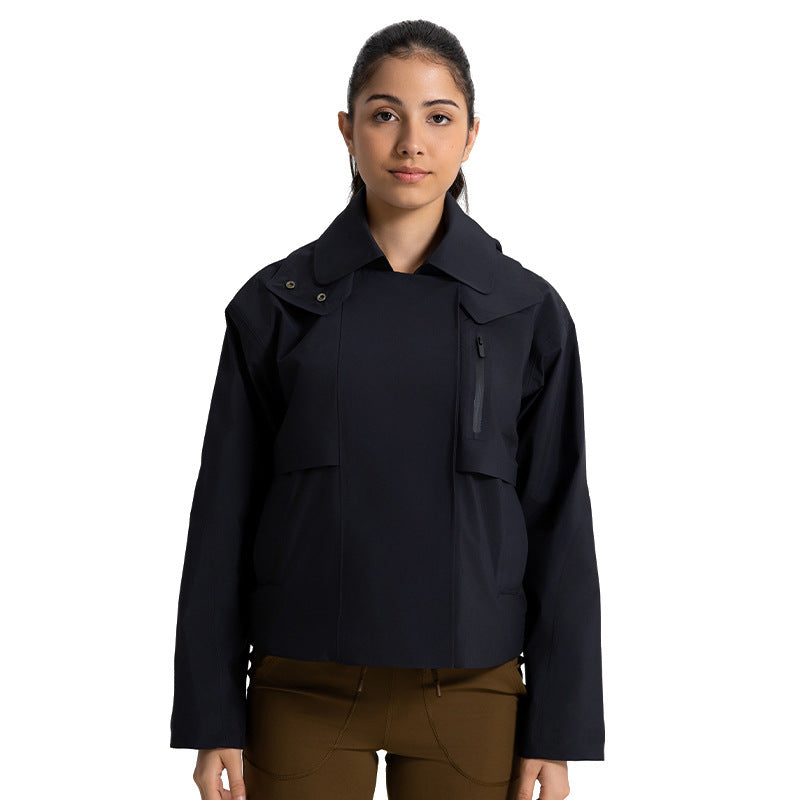 Women Windproof, Waterproof And Breathable Short Trench Coat