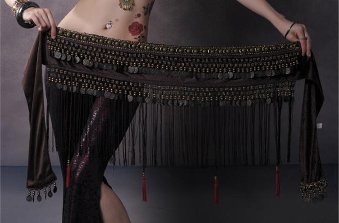 Belly Dance Waist Scarf Performance Tassel Hip Scarf Ethnic Tribe Dance Costume Belly Dance Waist Chain