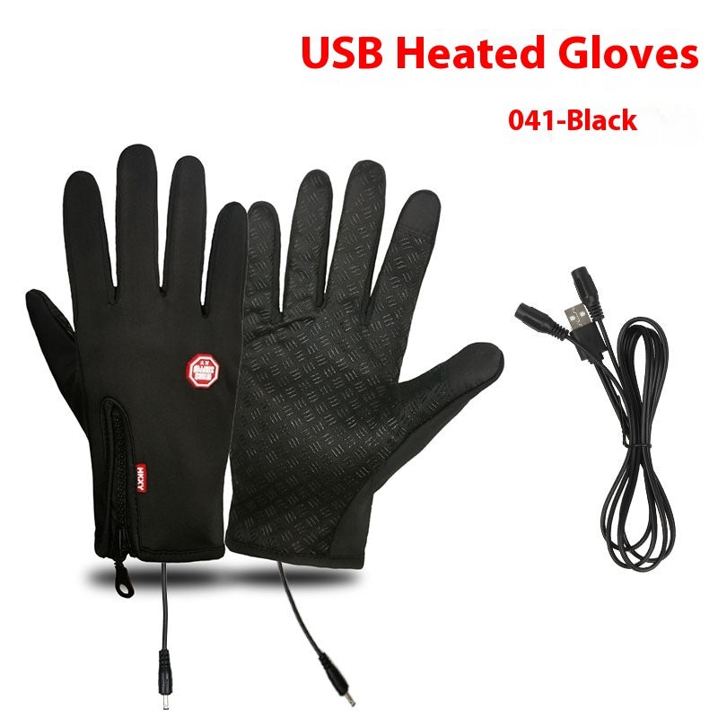 USB Electric Heating Heating Gloves Winter Outdoors Sports Skiing Warm Waterproof Non-slip