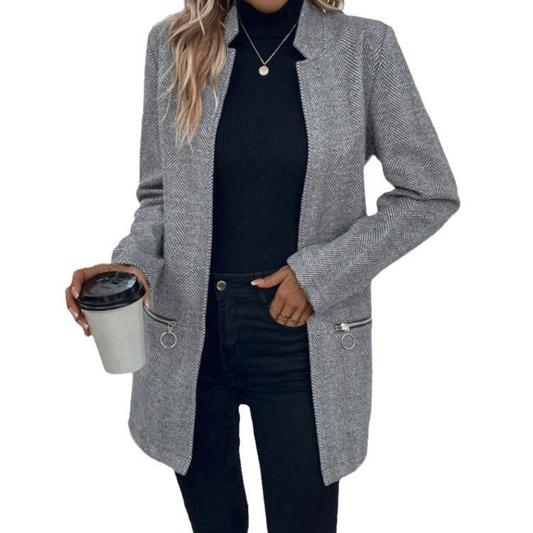 Women's Mid-length Woolen Coat