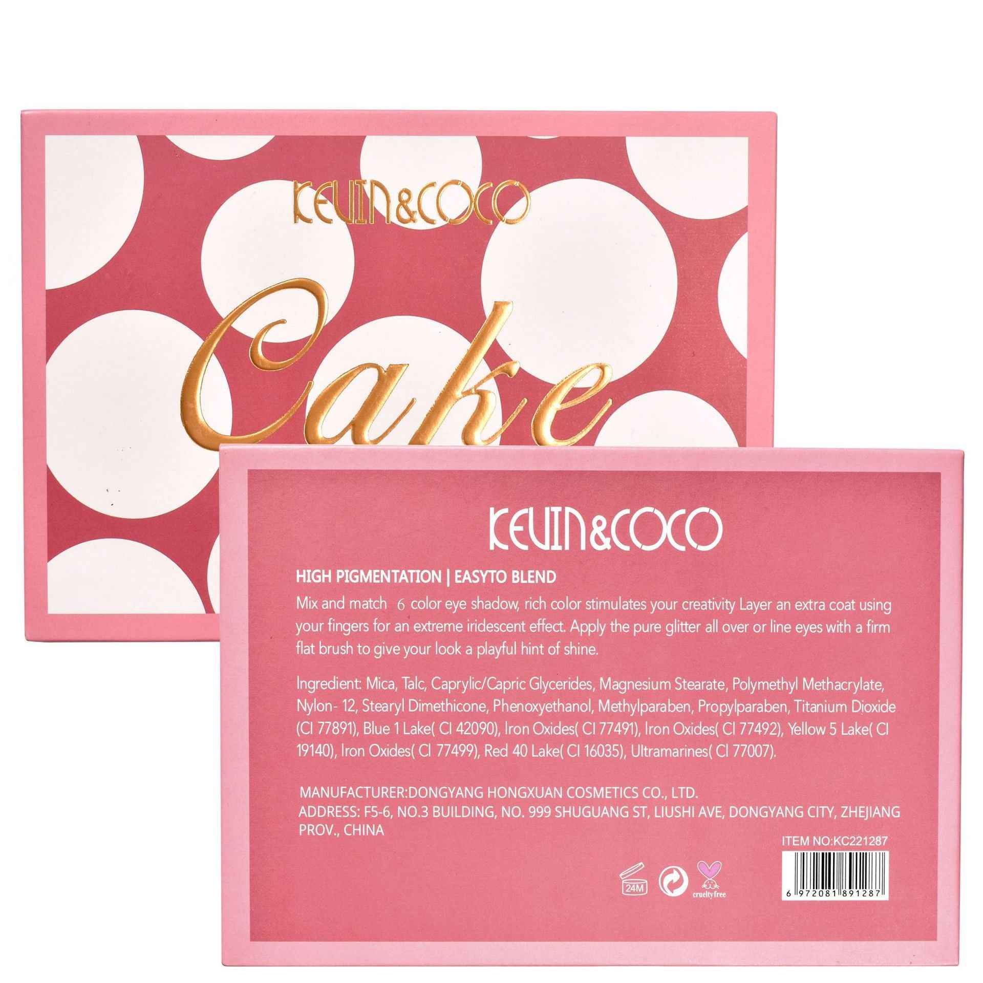 2 In 1 6 Colors Waterproof Eyeshadows Highlighter Powder Palette