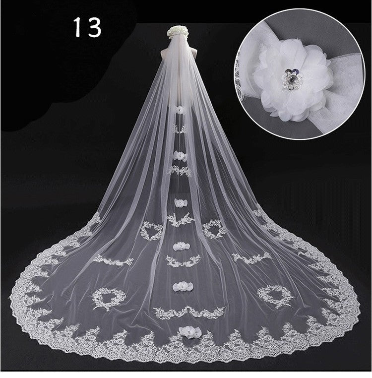 Bridal Wedding Long Tail Luxury Fairy Wedding Veil