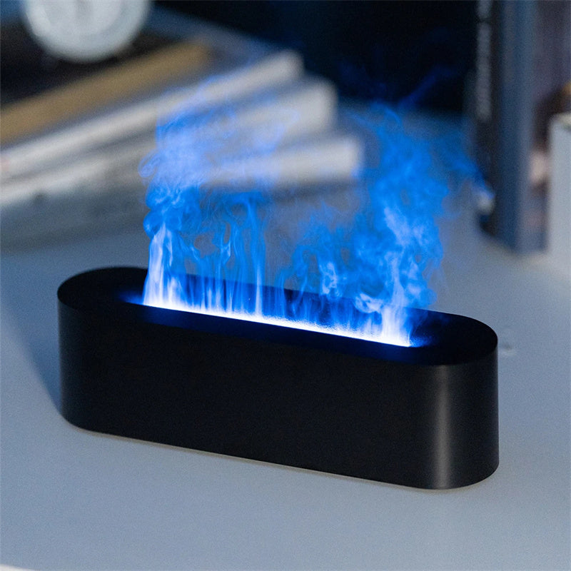 Flame Aroma Diffuser Air Humidifier Ultrasonic Cool Mist Maker Fogger Led Essential Oil Lamp Realistic Fire Difusor