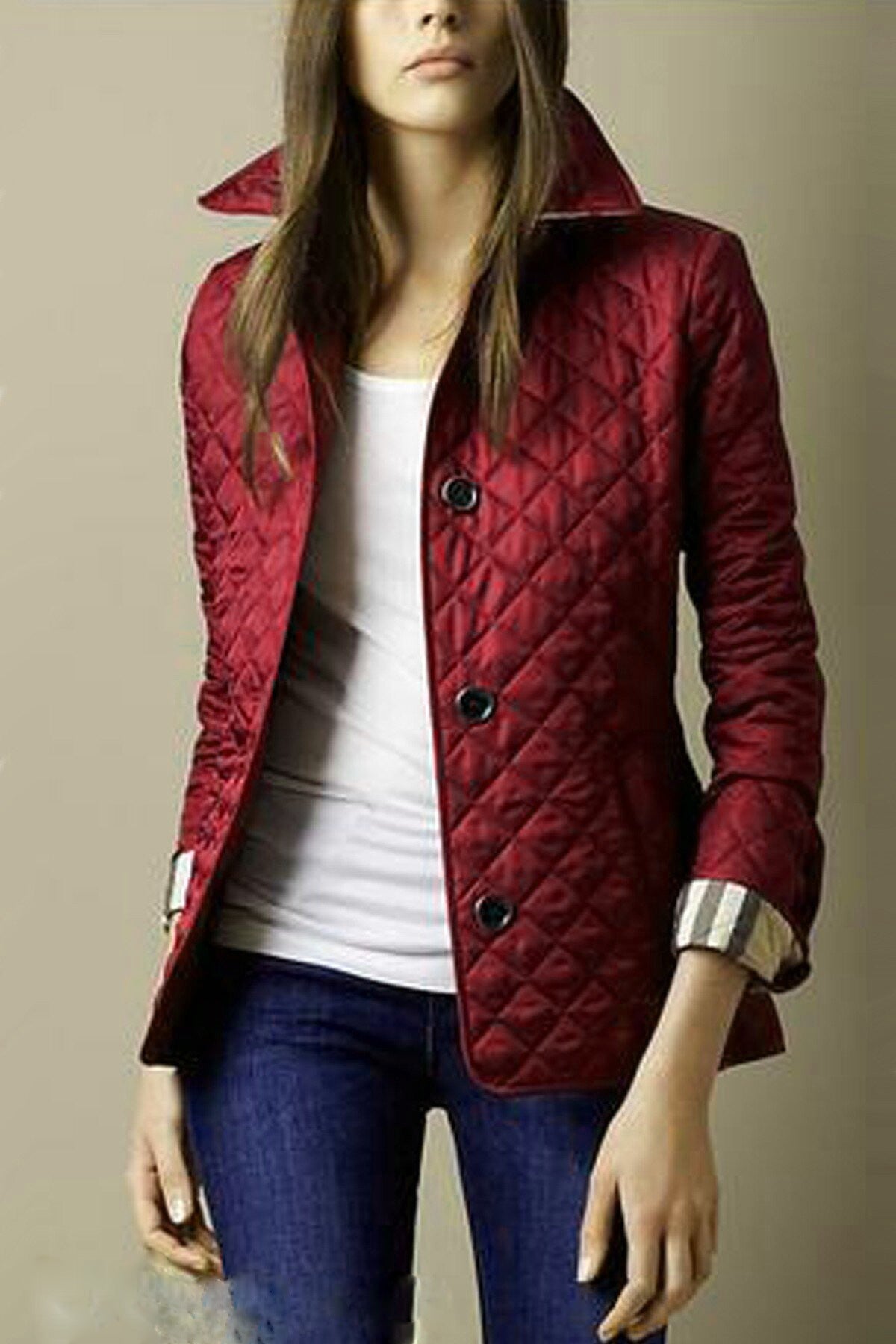 Women Elegant Lapel Cotton-padded Jacket