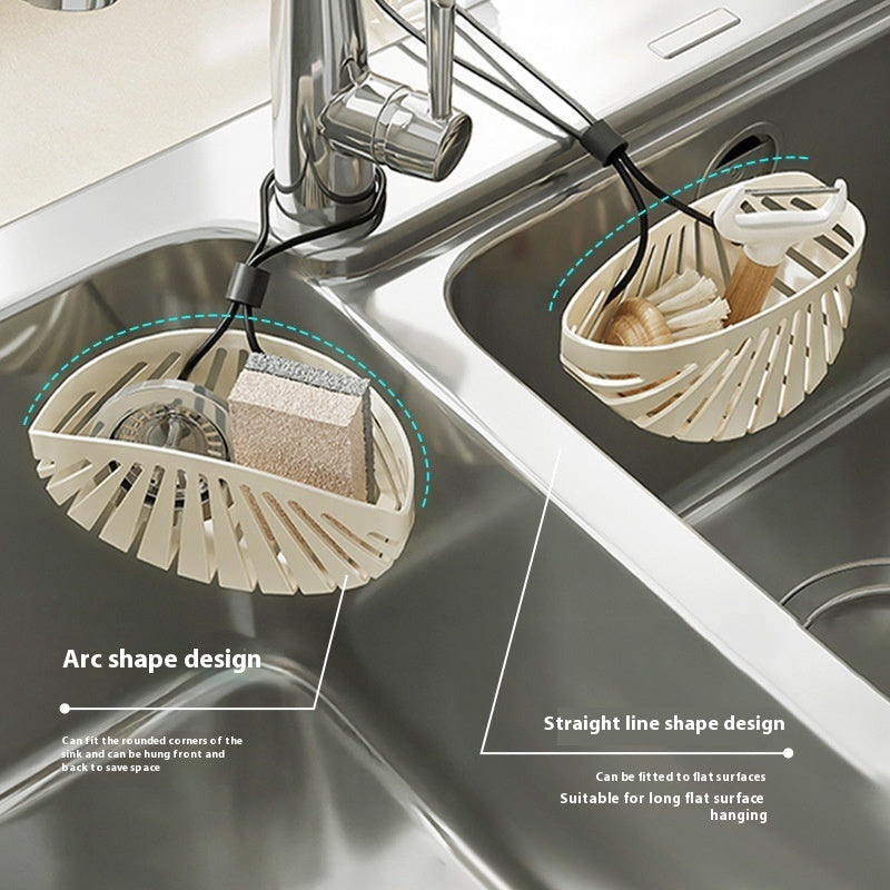 Milky White Sink Filter Rack - Shell Design Storage Solution - Mallora Shop