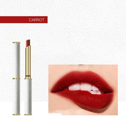 Thin Round Tube Matte Velvet No Smudge Lipstick