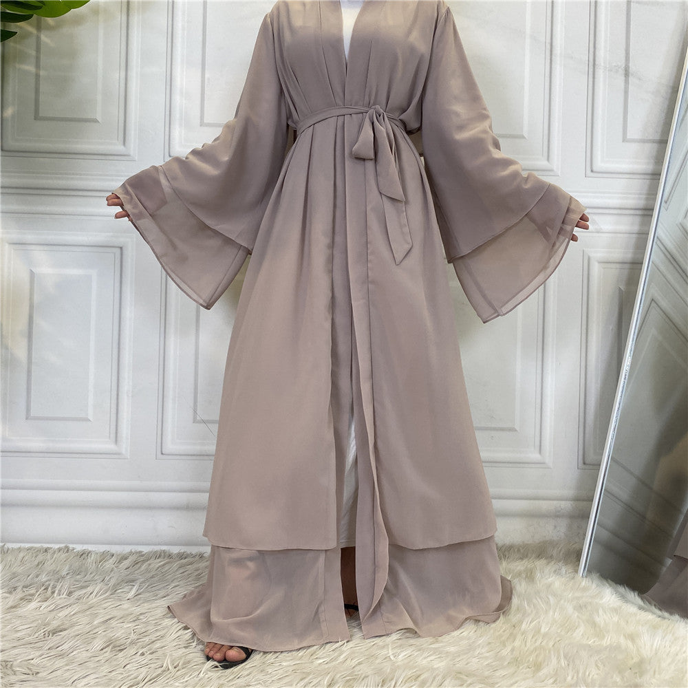 Modisches muslimisches Cardigan-Chiffonkleid