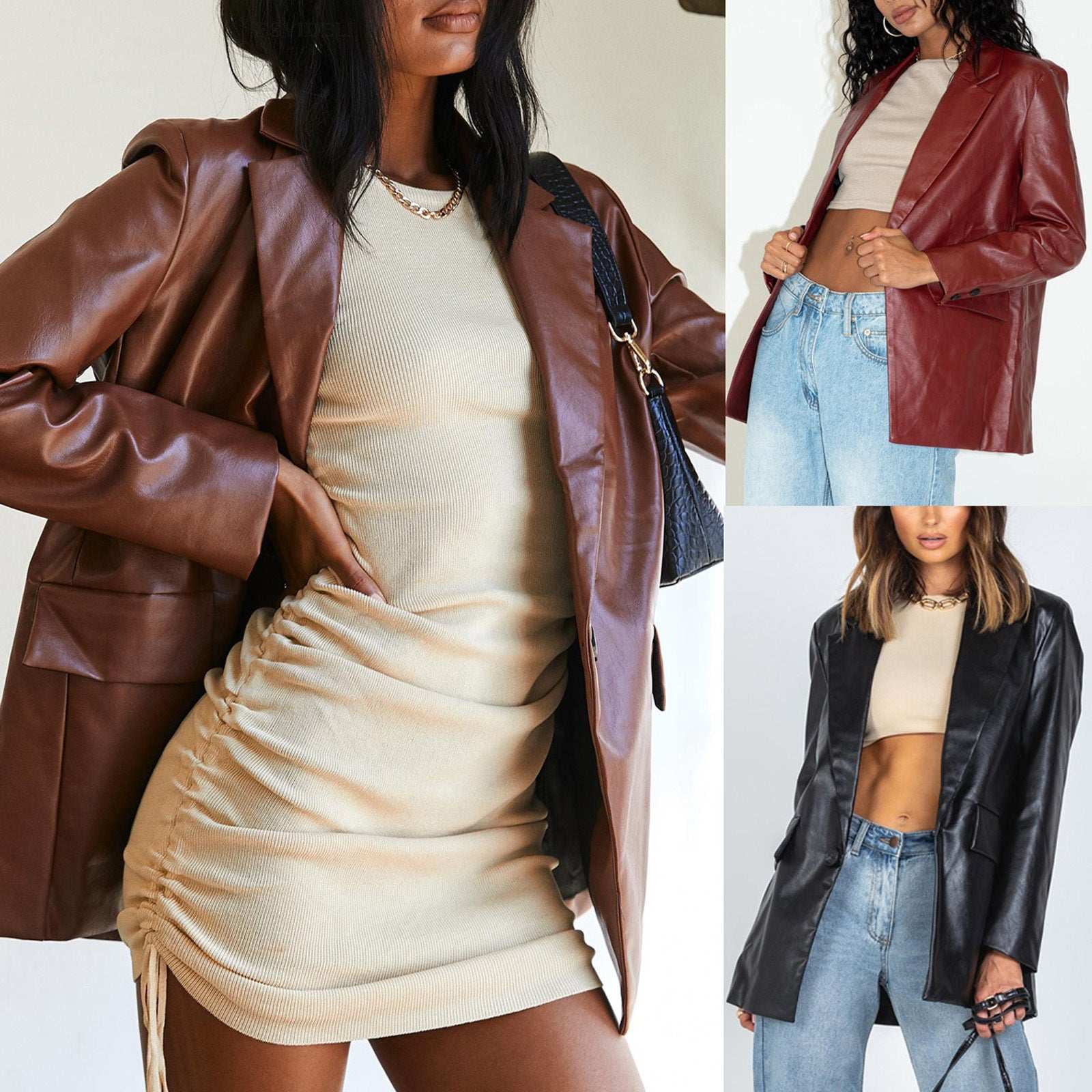 Women's Versatile Casual Warm Leather Jacket