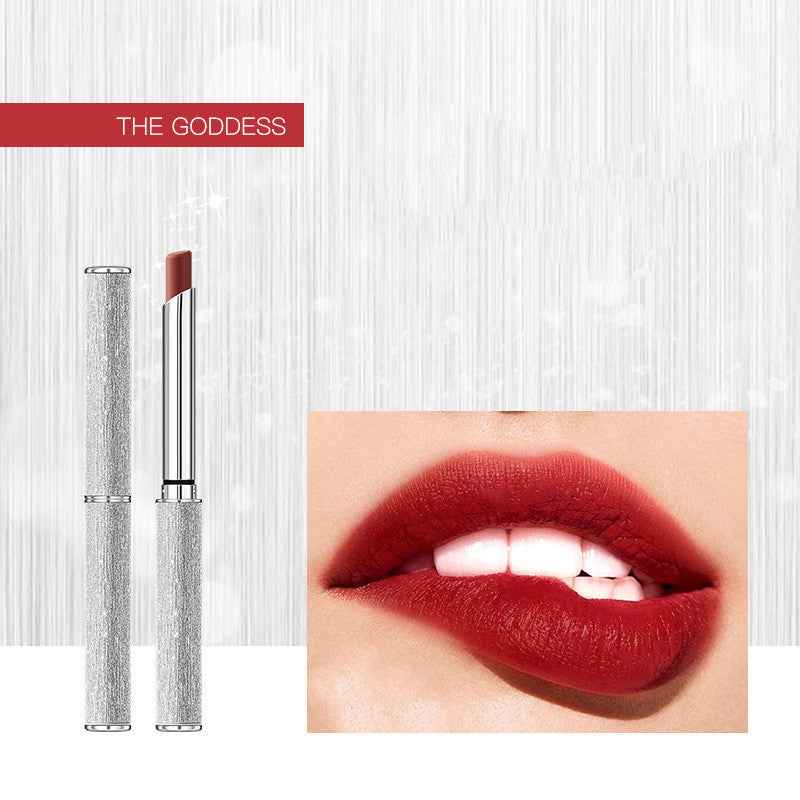 Thin Round Tube Matte Velvet No Smudge Lipstick