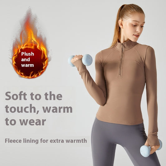 Fleece-lined Long Sleeve  Yoga Top