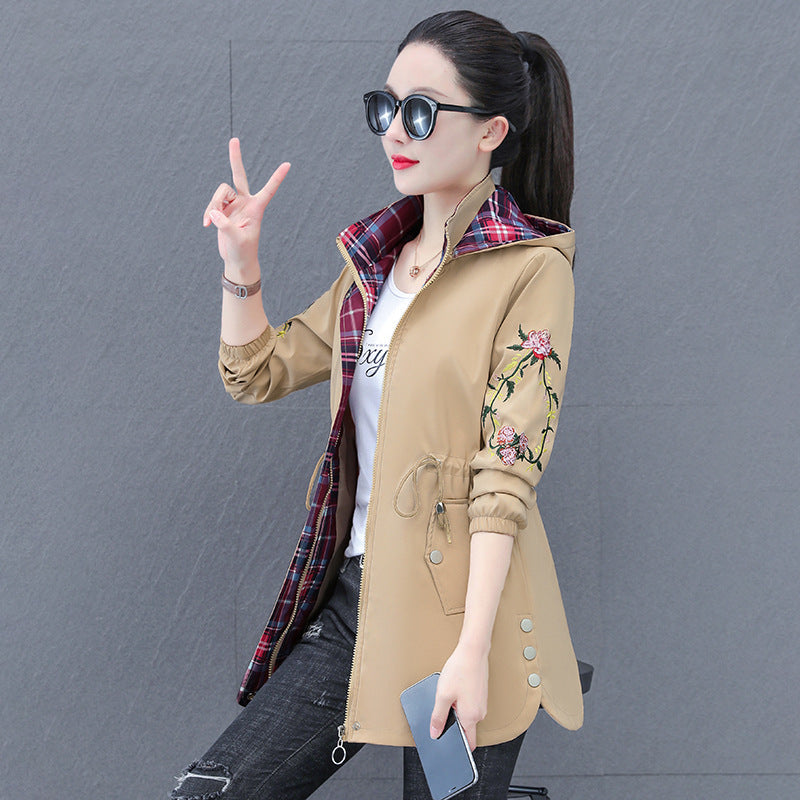 Women's Mid-length Hooded Detachable Trench Coat