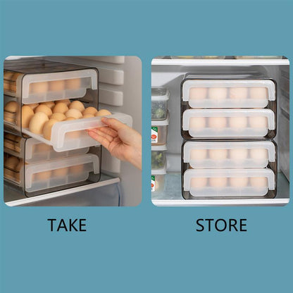 Double-layer Egg Storage Box – Transparent Drawer Storage Rack - Mallora Shop