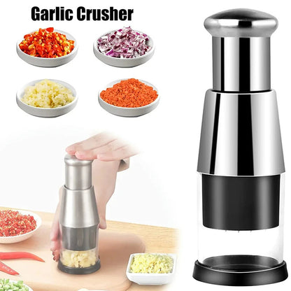Stainless Steel Garlic Crusher & Onion Chopper for Effortless Food Prep - Mallora Shop