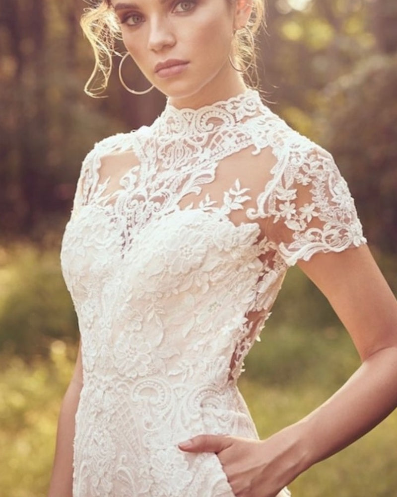 Bridal Gowns Short Sleeve Jumpsuit