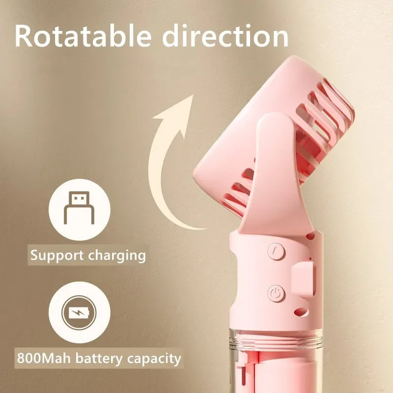 Portable Handheld Spray Fan - 4-Speed USB Cooling Mist Fan for Instant Refreshment - Mallora Shop