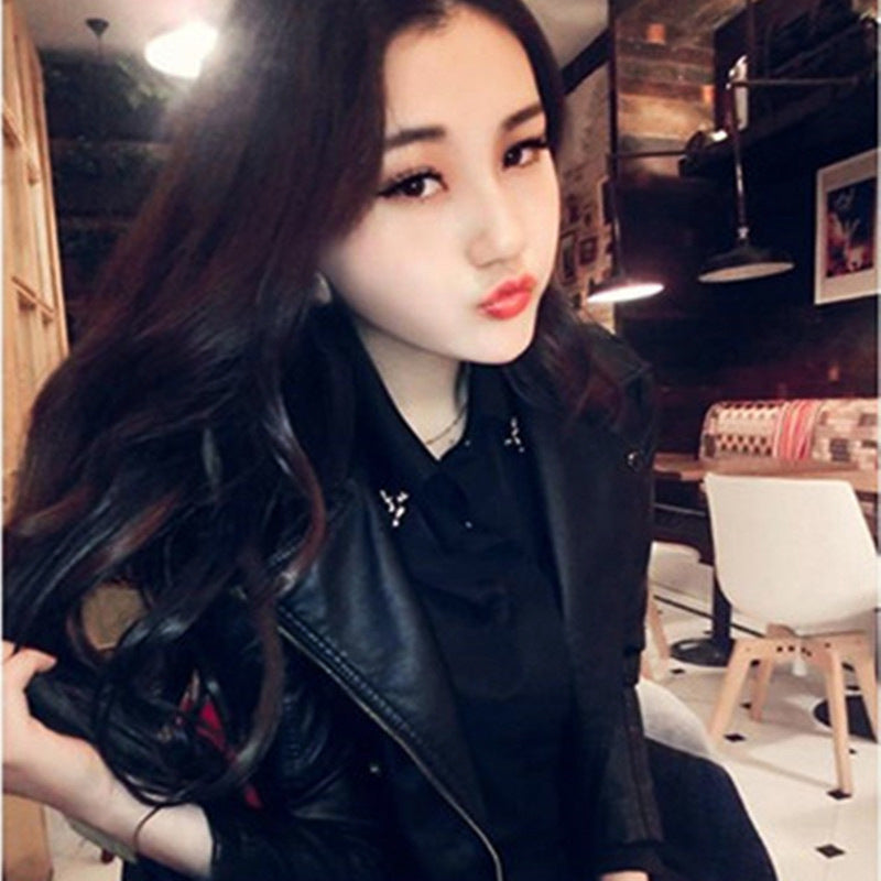 Loose Leather Jacket Motorcycle Female