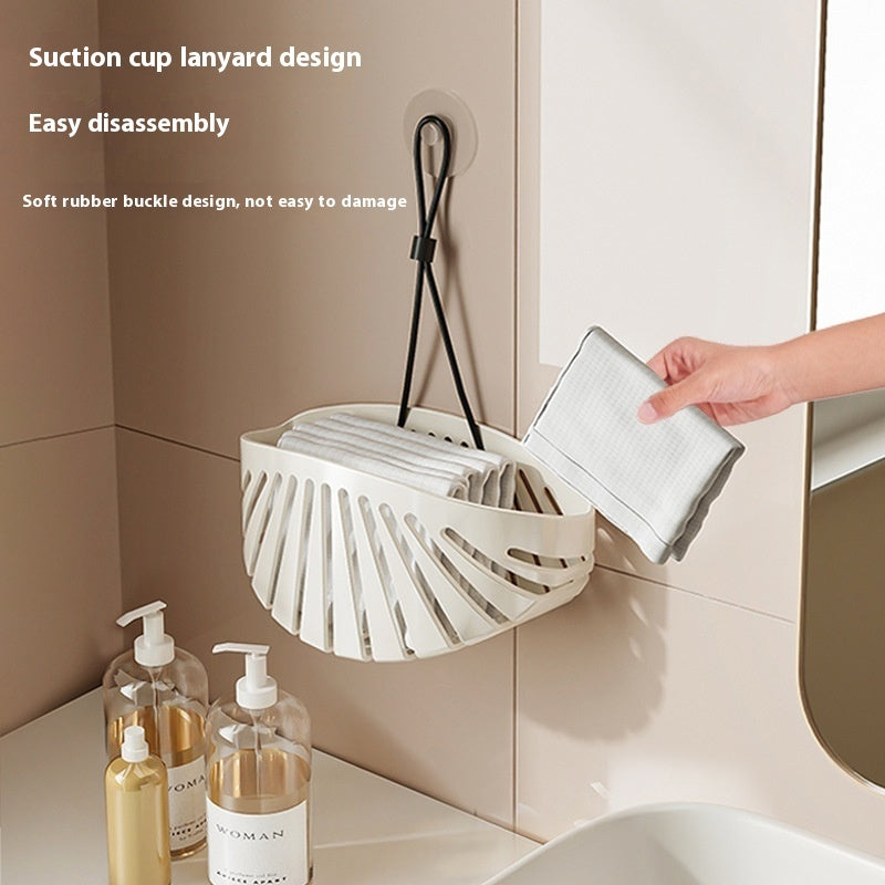 Milky White Sink Filter Rack - Shell Design Storage Solution - Mallora Shop