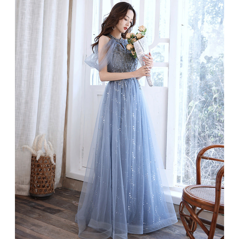 Host French Banquet Blue Long Dress