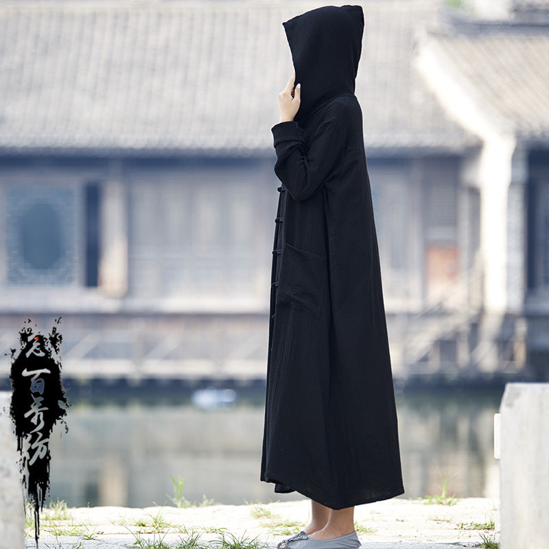 Retro Hooded National Style Cloak Robe Overcoat Coat