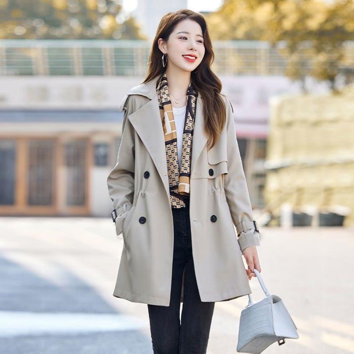 Women Autumn And Winter Casual Short Trench Coat