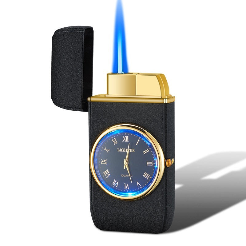 Personalized Creative Multifunctional Electronic Watch Cigarette Lighter-in-one Body Multi-purpose LED Flashing Lamp Gift Lighter