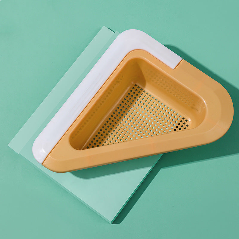 Telescopic Triangular Draining Basket Free Perforation Hanging Creative Kitchen Tools