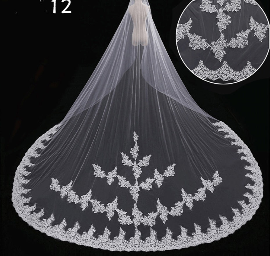 Bridal Wedding Long Tail Luxury Fairy Wedding Veil