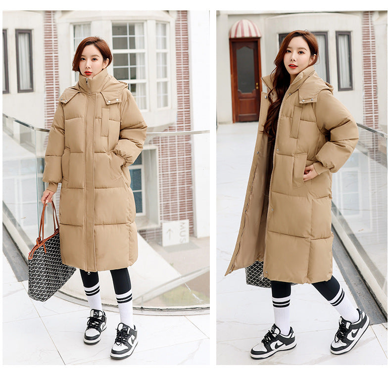 Long Over-the-knee Cotton-padded Coat Women's Loose Down Cotton-padded Jacket