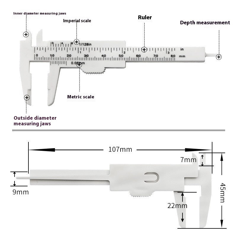 Ruler Double Scale Plastic Measuring Button Accessories Measuring Length