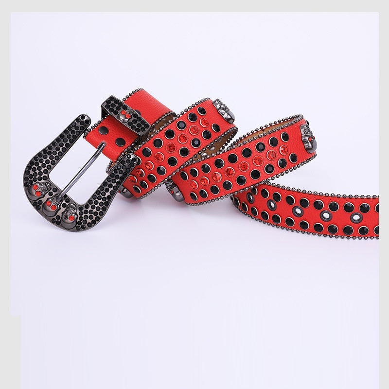 Fashionable And Popular Skull Rhinestone Belt