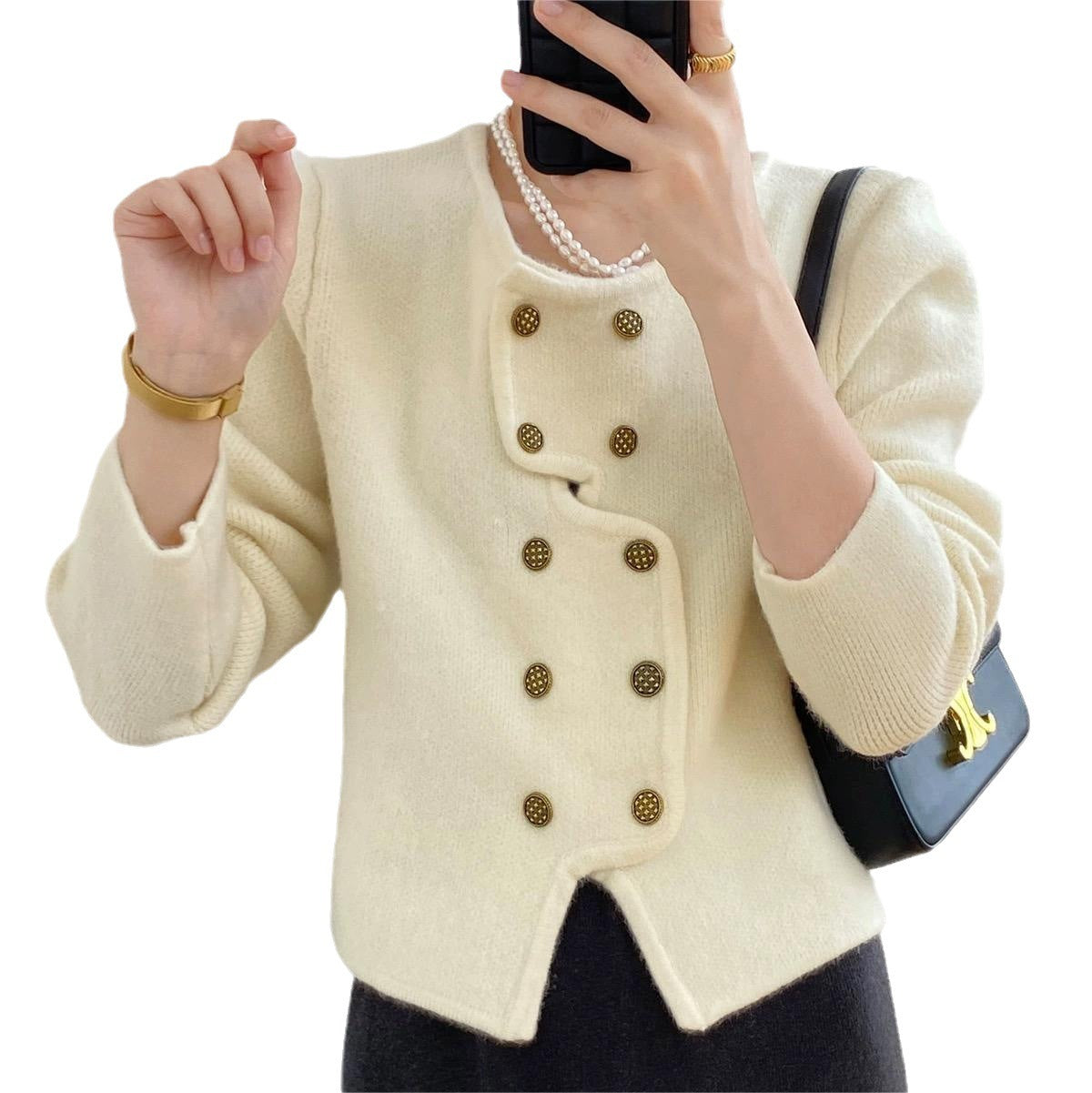 Women Classic French Style Short Knitted Cardigan