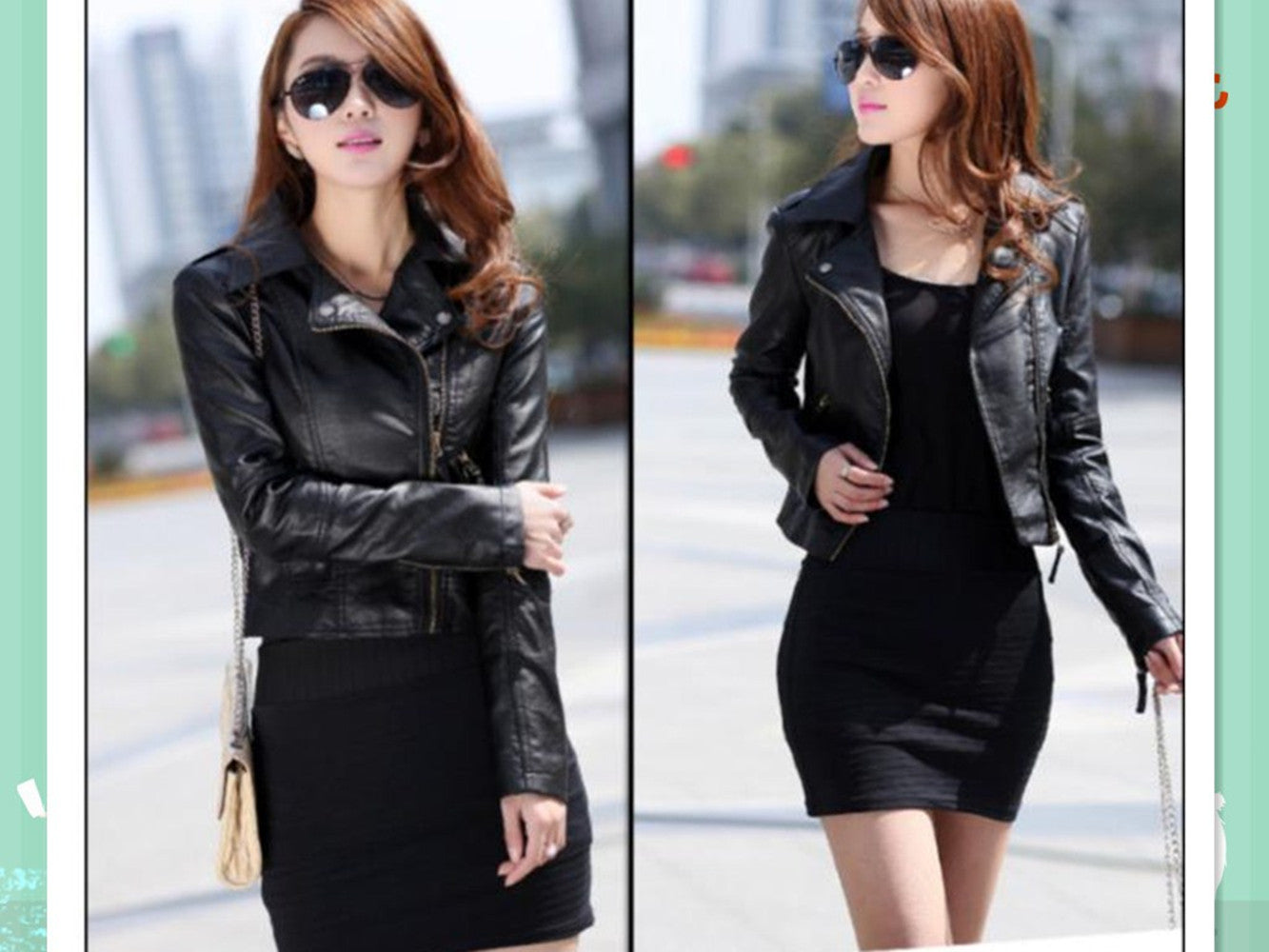 Women's PU Leather Jacket Women's Short Slim Small Coat