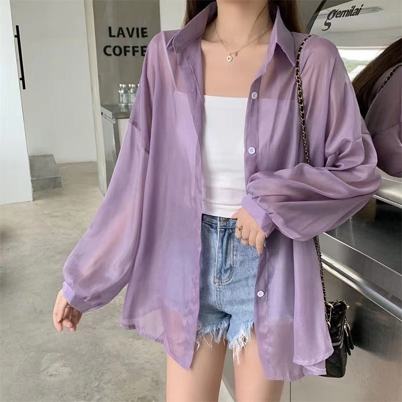 Women Pearl Yarn Thin Long-sleeved Jacket