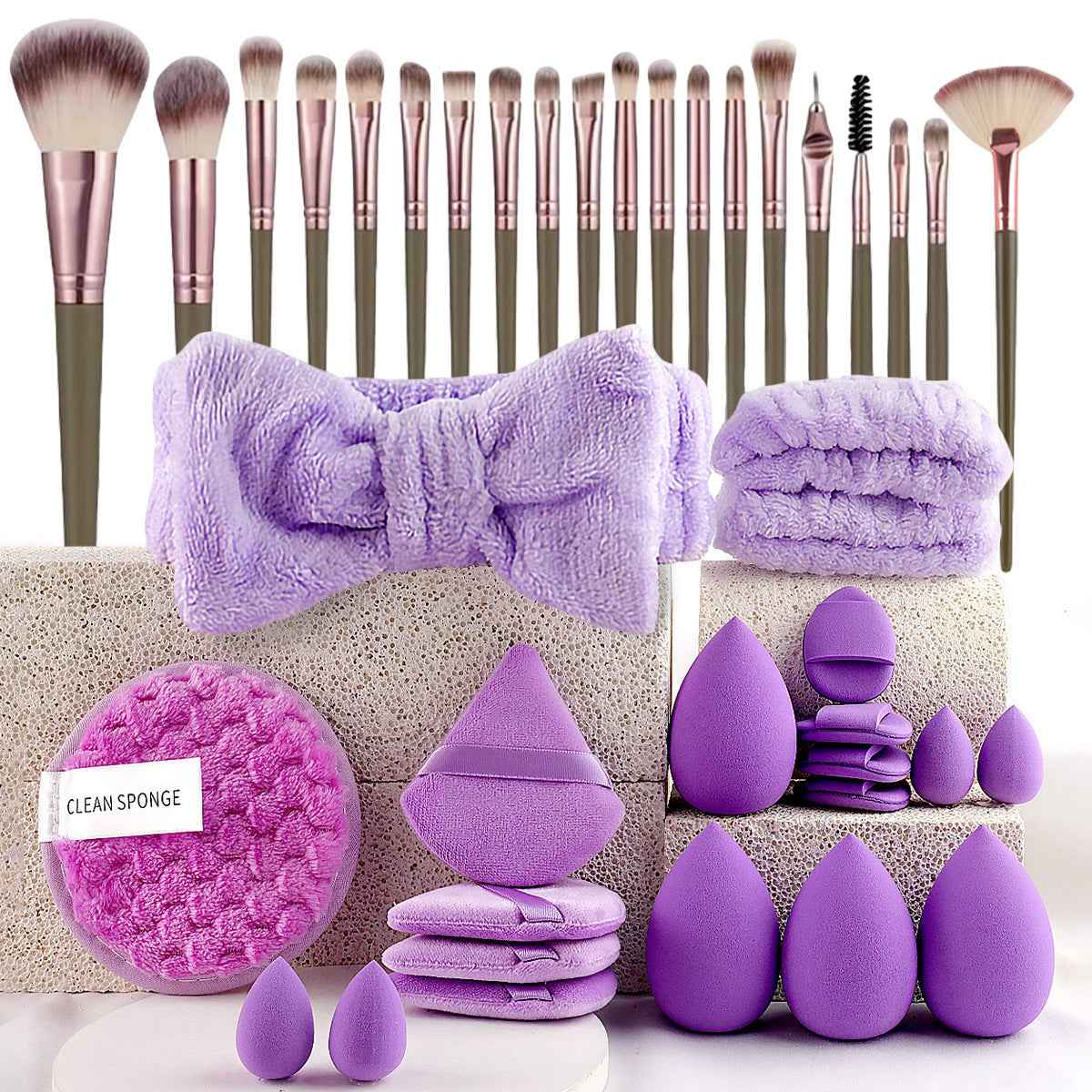 60pcs  Beauty Tools Major Combination Suit Face Wash Makeup Full Set