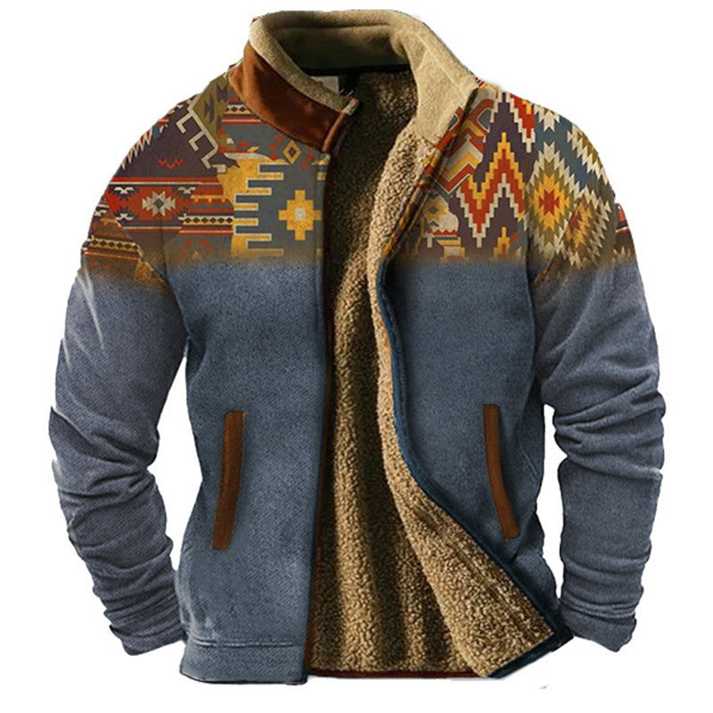 New Men's Cotton Clothes Fleece Jacket Coat Fashion Trend