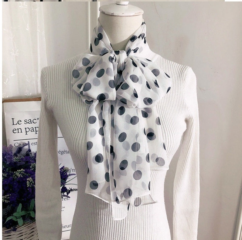 Fashion Women's Long Polka Dot Gauze Shawl