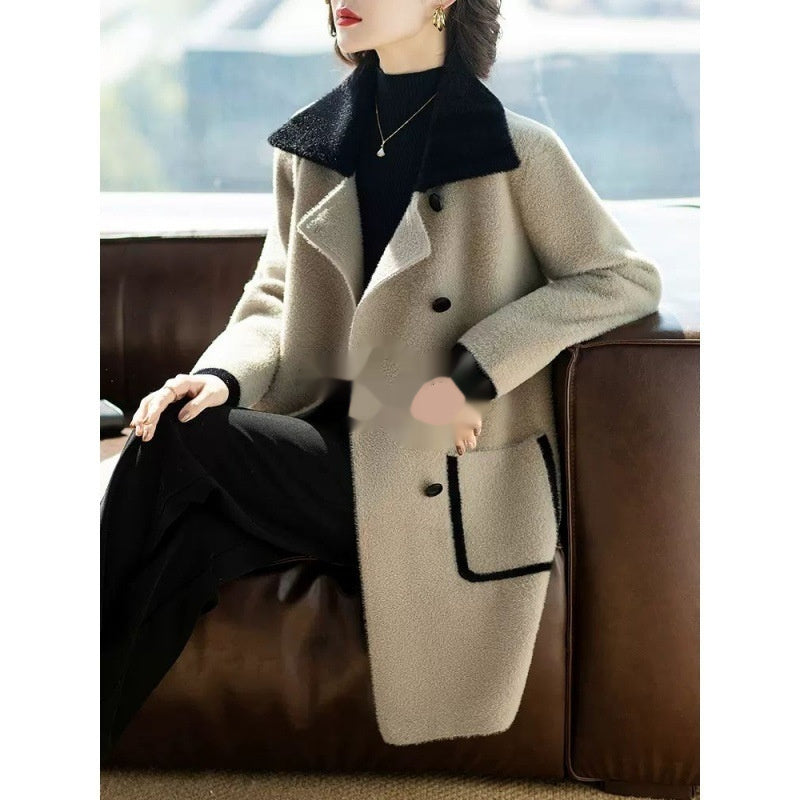 Mid-length Reversible Woolen Coat New