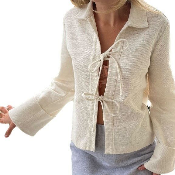 Woman Lace-up Cardigan Jackets