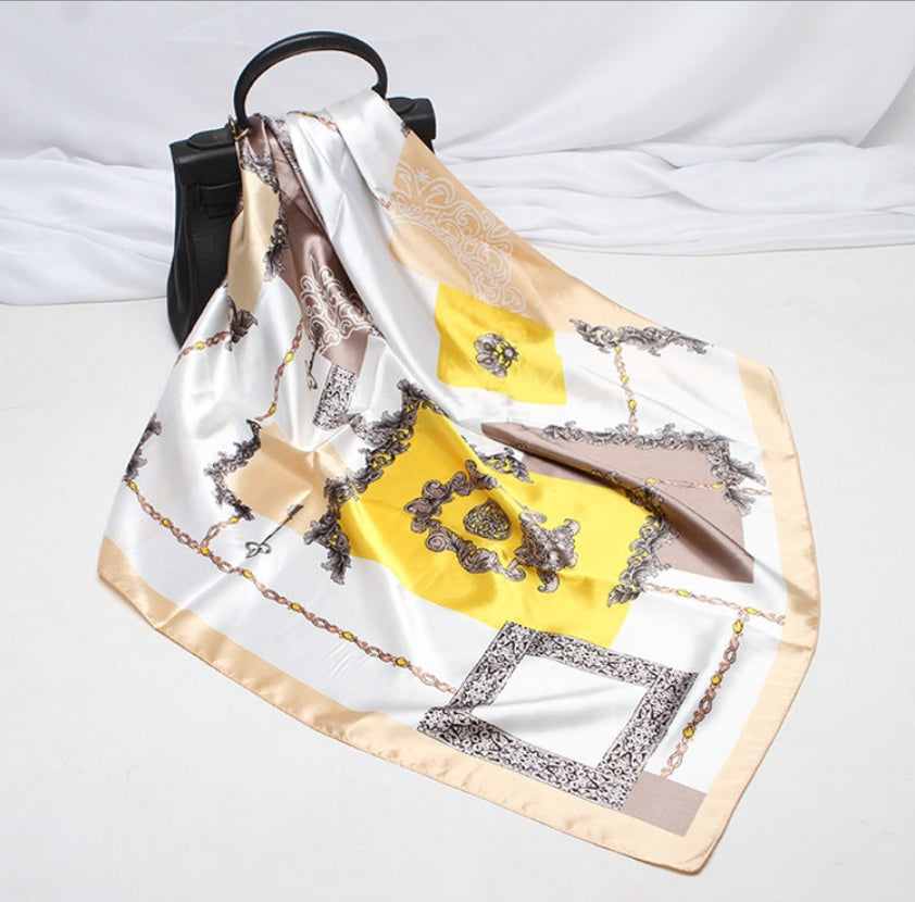 Digital Printed Square Silk Scarf